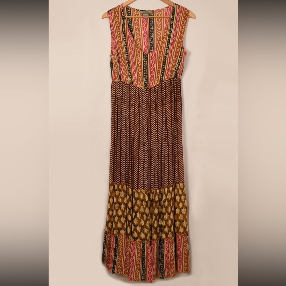 Cost Plus World Market Boho Patchwork Maxi Dress – Size S/M